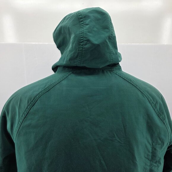 Vintage Woolrich Jacket Mens Green Parka Rain Coat Chore Hooded Large - Picture 4 of 13